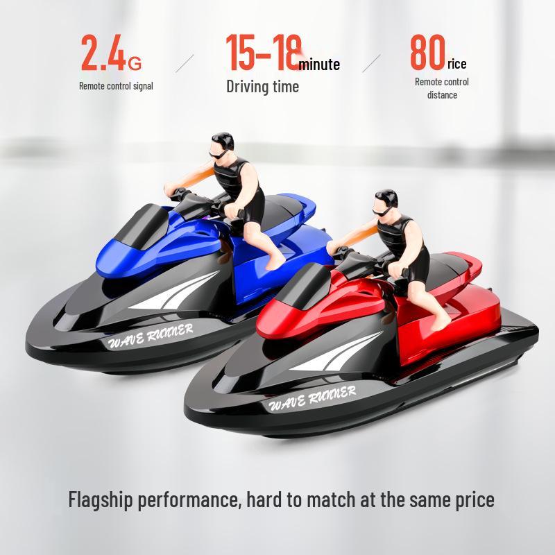 2.4G High-Speed Remote Control Motorcycle Speedboat - Electric Yacht Model Toy for Kids