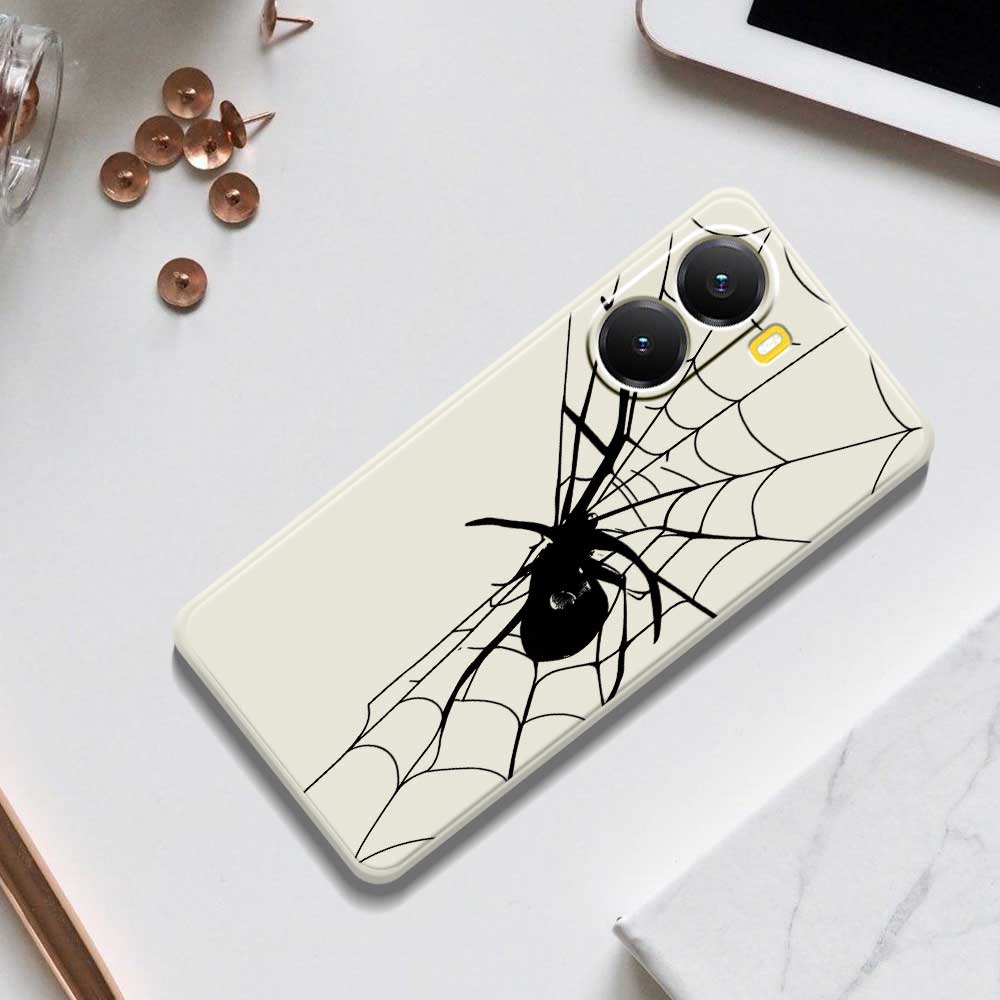 For Xiaomi Redmi Turbo 4 5G/Poco X7 Pro 5G Case Spider Pattern Printing Straight Edge TPU Phone Back Cover