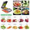 16pcs/Set Vegetable Chopper Multifunctional Fruit Slicer Manual Food Grater Cutter With Container Mincer Chopper Kitchen Stuff