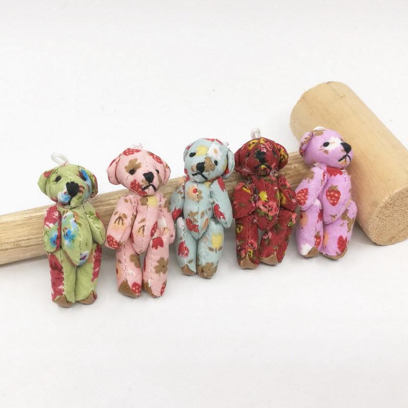5Pcs Kawaii Mini Jointed Stuffed Bear Plush Pendant Bouquet Dolls KidsS CP9