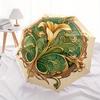 1pc Floral Ornament Automatic Open/Close Umbrella with Windproof, Functional Design, 8-Rib Sturdy Canopy