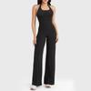 European Backless Wide-Leg Yoga Jumpsuit with Built-in Bra