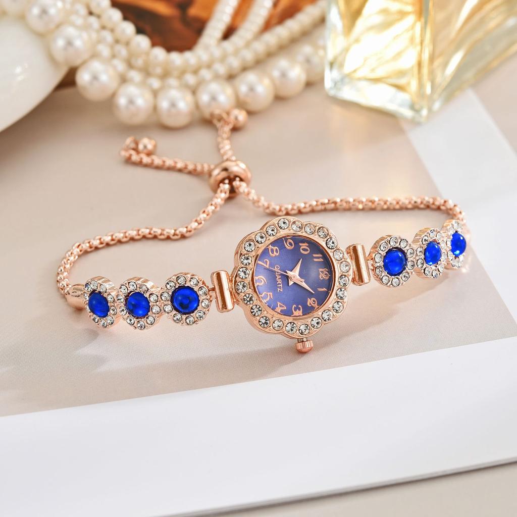 Lazy Free Pull-out Women's Bracelet Women's Watch Fashion Color Diamond Fashion Temperament Quartz Watch