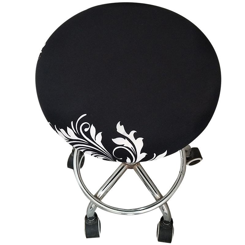 Home Stool Round Chair Cover Floral Slipcover Spandex Seat Cover Elastic Chair Bar Multicolor