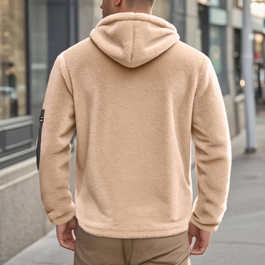 Herren Wende Kapuzen Reißverschluss Jacke Lockerer Schnitt Street für Herbst Winter