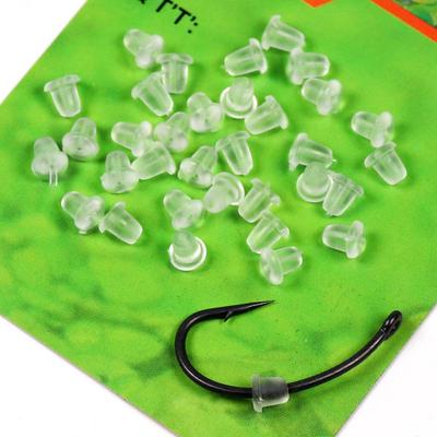 Bimoo 50 pz/pacco Trasparente Morbido Gancio di Pesca Alla Carpa Stoper su Ganci Scorrevoli Titolare Terminale Tackle Gomma Pop Up Set Up Rig Shank Bead