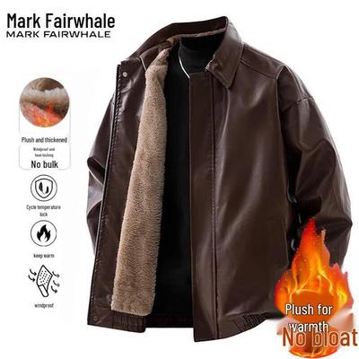 Mark Fairwhale Herren Fleecegefütterte Kunstlederjacke