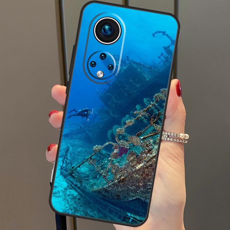 Scuba Diving Diver For Huawei P30 Pro P20 P40 Nova 5T 9 P Smart Z 2021 Case Coque For Honor 8X 9X 10i 50 Lite