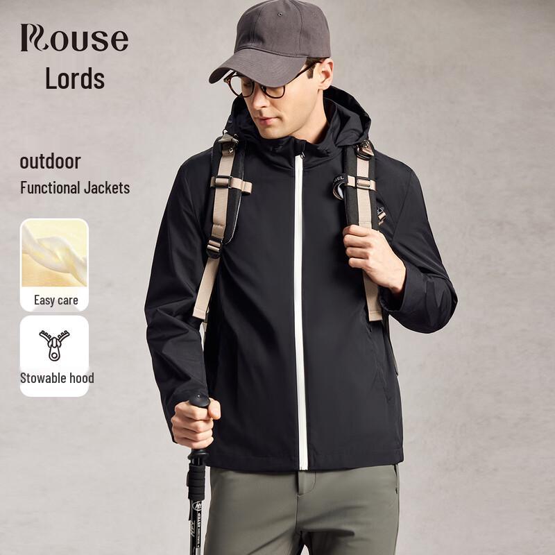 Luotz Men s Packable Hooded Outdoor Windproof Jacket XL