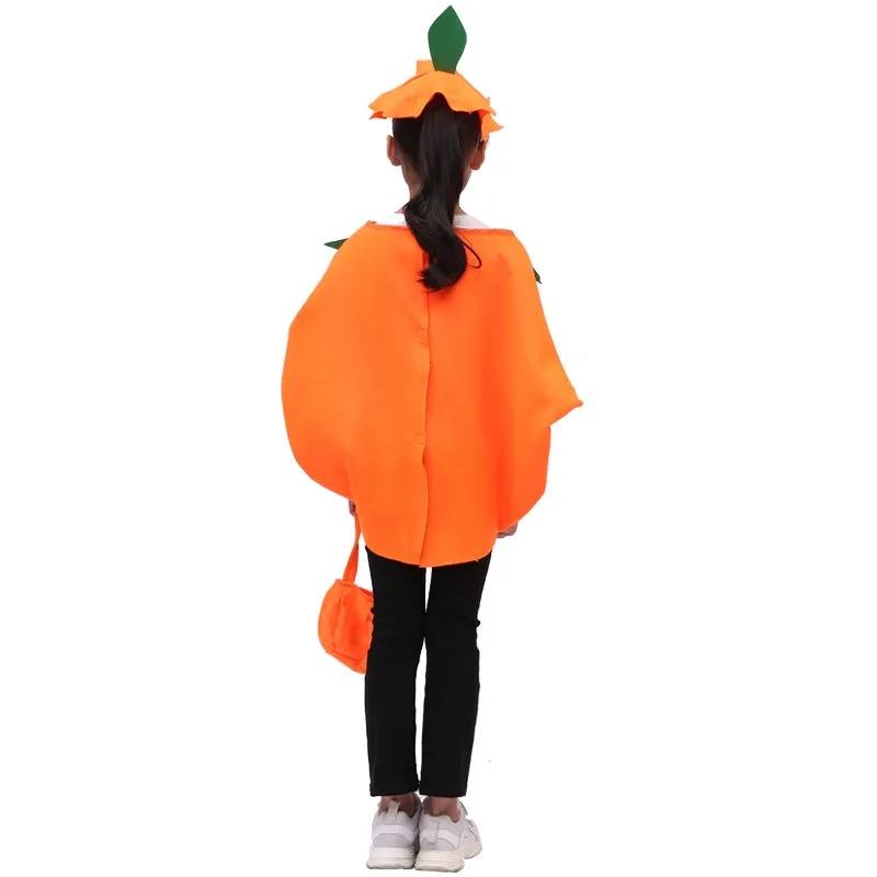 Halloween Costume for Adults and Children Pumpkin Costume Pumpkin Hat Pumpkin Bag Costume Set