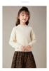 Pure Wool Sweater for Kids: Half-High Collar, Autumn/Winter Warm Knit, Unisex, Plain Color, Medium/Older Children