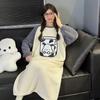 A Bao Xi Women's Plus Size Flannel Cartoon Nightgown - Winter Long Sleeve Pajamas