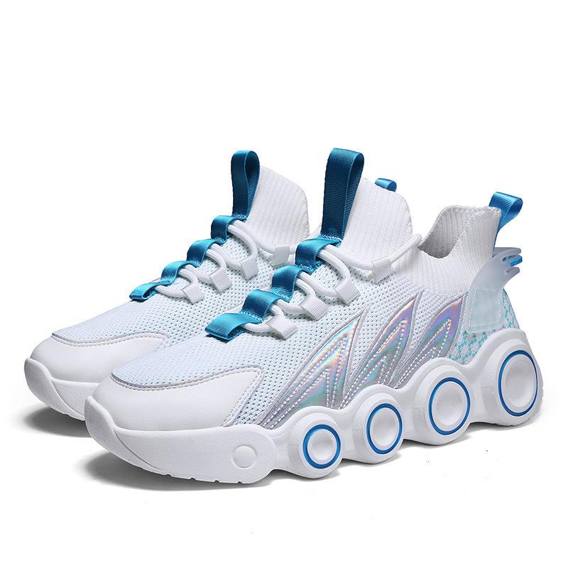 Fashion Men's Sports Shoes 2024 Spring New Breathable Socks Mouth Trendy Shoes Wind Fire Wheel Sole Casual Running Shoes for Men Sneaker
