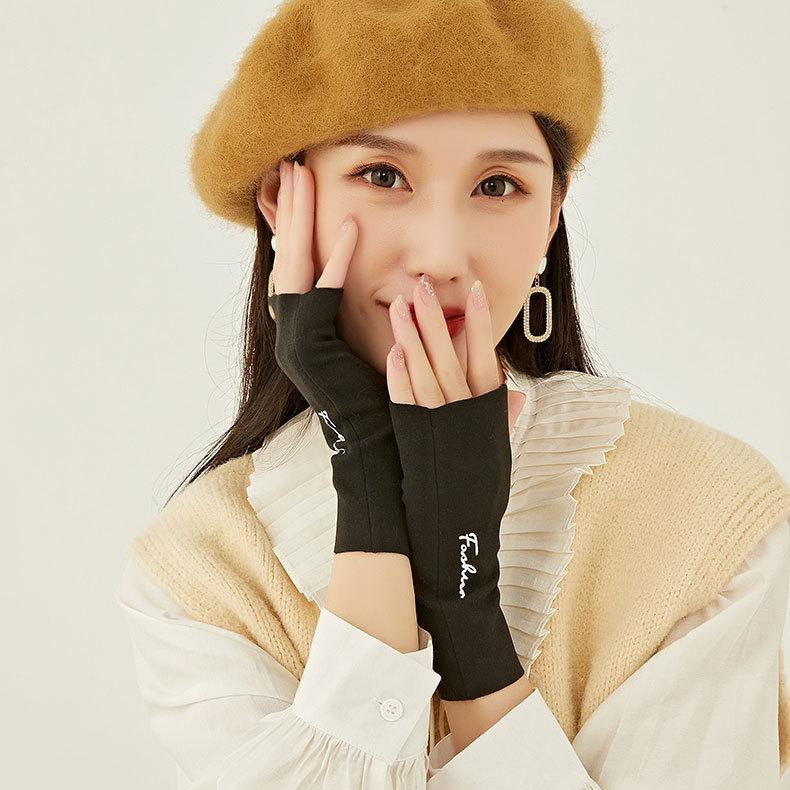 Rękawiczki rowerowe dla kobiet Nowe zimowe termiczne bez palców Outdoor Riding Typing Warm Half-Finger Gloves D174 Unisex High