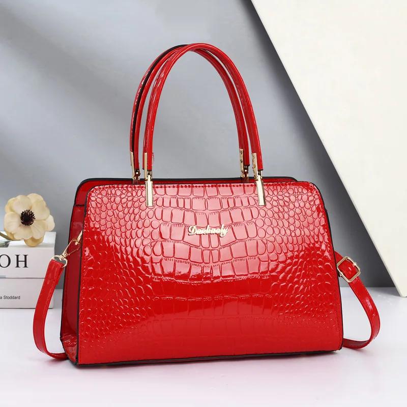 Women'S Handbag Classic Crocodile Pattern Shoulder Bag High-Quality Casual Crossbody Bag Fashionable and Versatile Women'S Bag