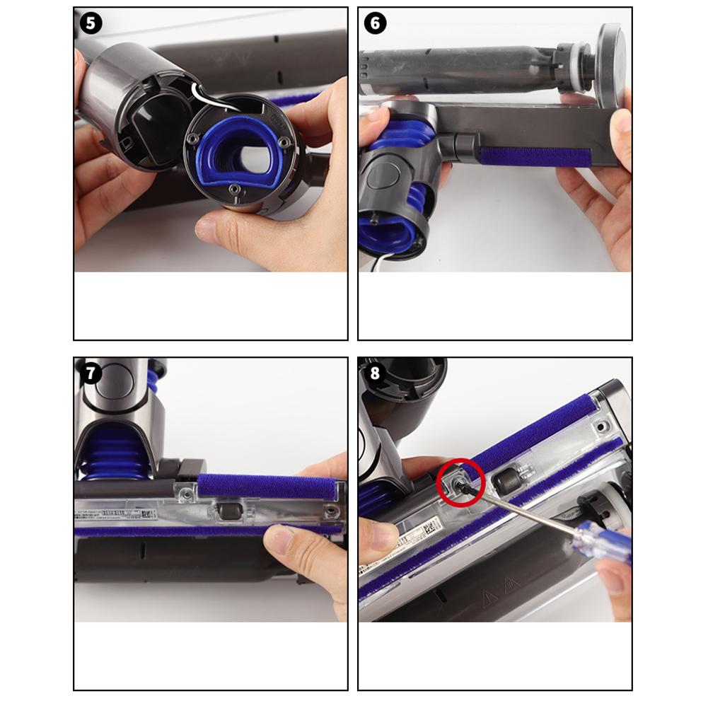 For Dyson V8 V12 Slim Soft Velvet Roller Suction Hose Replacement Parts