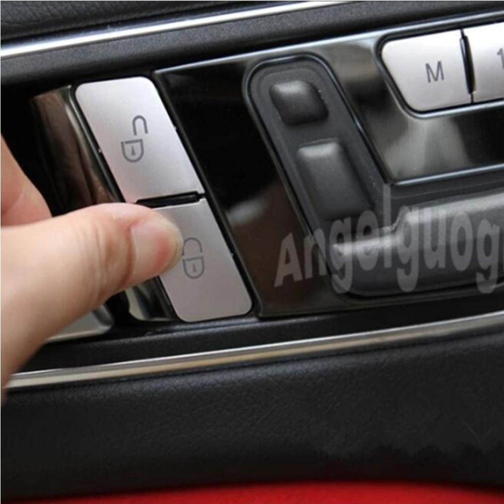 2025 Hot Racing Grills ABS Car Styling Door Unlock Buttons Trim Cover Stickers For Mercedes Benz A B C E GLA CLA GLK GLE CLS ML