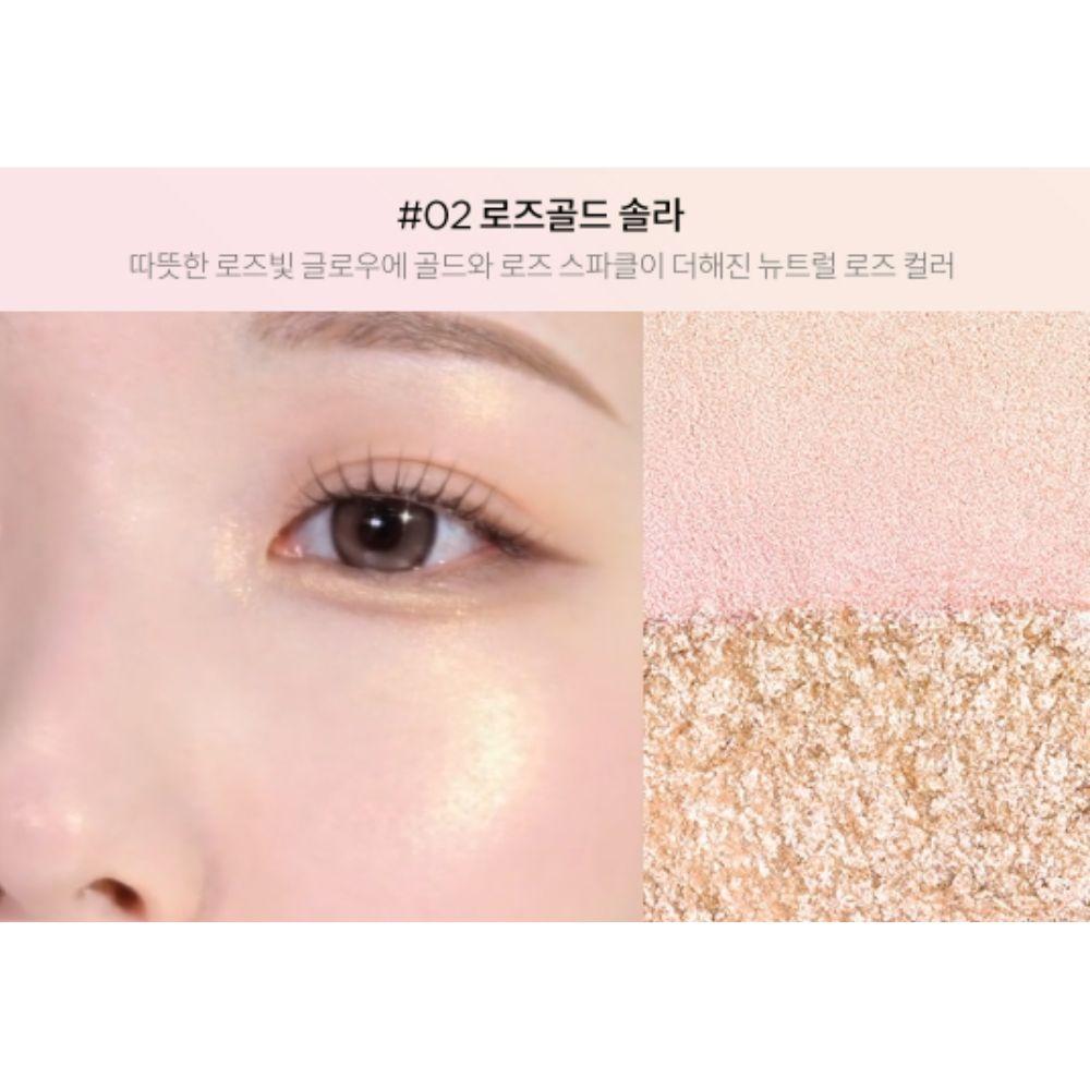 TIRTIR Prism Highlighter Duo 2-in-1 Face Contouring Palette - Champagne Halo / Rose Gold Solar /  Purple Meteor Options