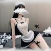 Sexy Sheer Mesh Maid Costume Lingerie Role Play Outfit For Unisex