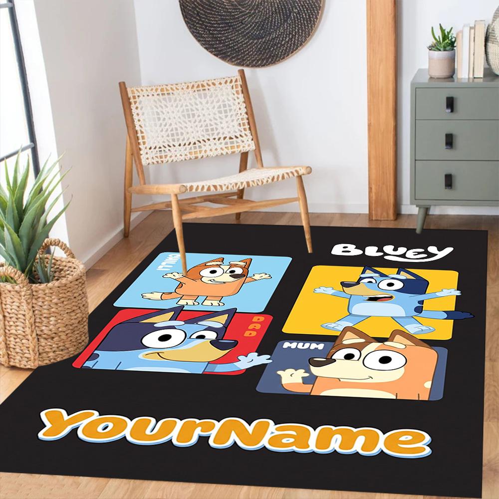 Bluey 108 Personalized Name Floor Rug Office Rug Suitable for Balcony Entryway Decorate room Kitchen Antislip Carpet Office home decor