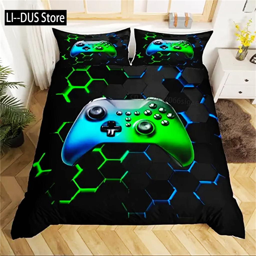 Game Handle Duvet Cover For Boys Video Games Comforter Cover Bed For Teen Boys Bedroom Decoration Gamepad Controller Quilt Cover