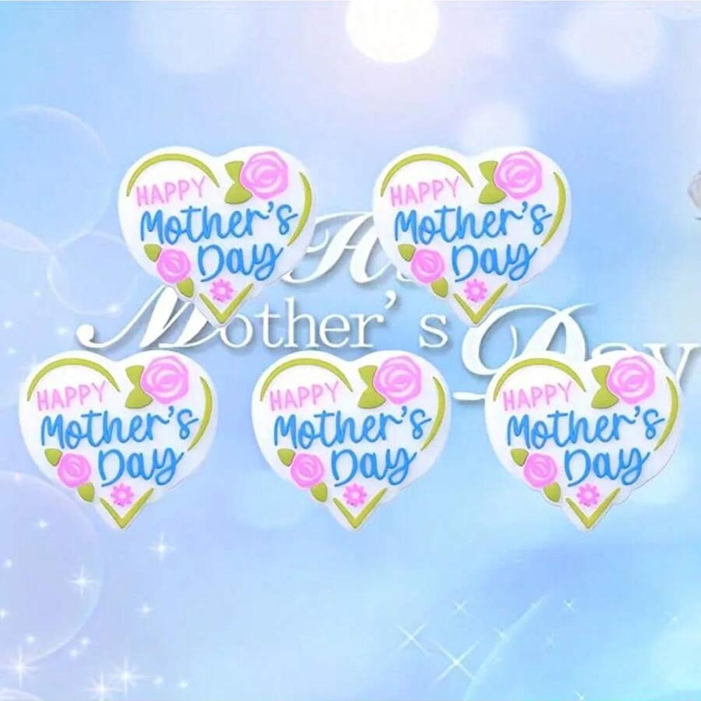 

5/6/8/25/44/55/80PCS Mother s Day silicone bead set, perfect for DIY jewelry, keychains, necklaces, and Mother s Day gifts
