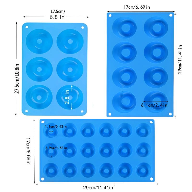 6 Löcher Silikon Donut Form Backform Antihaft Backen Gebäck Schokolade Kuchen Dessert DIY Dekorationswerkzeuge Bagels Muffins Donuts