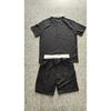 Mens Casual Color Block Breathable Thin Beach Shirt Shorts Set