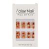 Thanksgving Day Press On Nails Square Medium Press On Nails Nude White Fall Nail Press Ons Full Cover False Nails With Maple Leaves Designs Acrylic