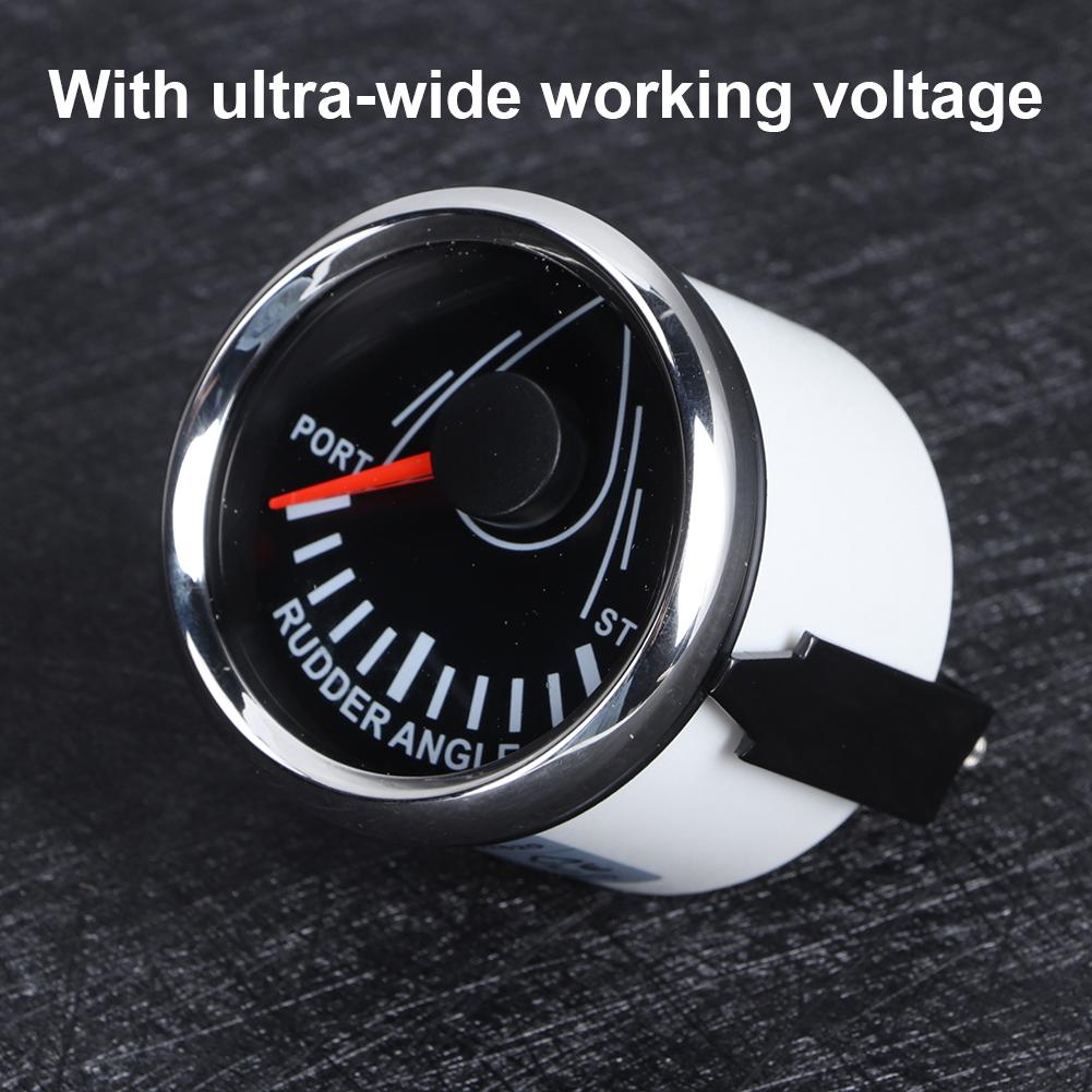 52mm Universal Boat Rudder Angle Indicator 0 190ohm Signal with Rudder Sensor 9 32V Backlight Gauge for Boat YachtBlack