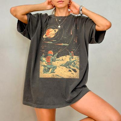 Retro Space Battle Shirt, Vintage Comfort Colors T-Shirt, Outerspace Tshirt, Cosmic Alien Lover Gift, Astronomy Gift, 90s Sci-Fi Graphic Tee