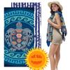 Bohemian Sea Turtle Print Beach Towel Soft Absorbent Microfiber Towel for Men Women Summer Beach Pool Camping Gym Yoga Travel