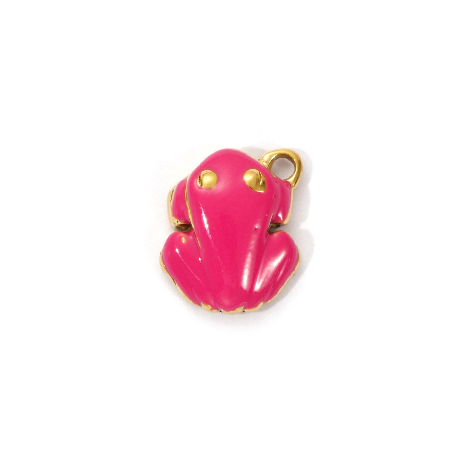 

1 Piece 304 Stainless Steel Charms 18K Gold Plated Enamel Dinosaur Animal Frog Pendant For DIY Necklace Bracelet Jewelry Making