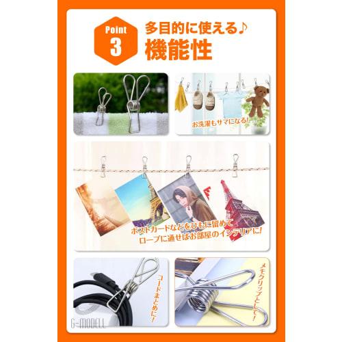 G-MODELL Stainless Steel Clothespins, Strong, Windproof, Set of 20 (S)