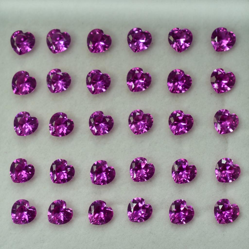 Natural Pink Ruby Loose Gemstone Heart Cut 5x5 mm 50 pcs for Jewelry Making and Gem Collections