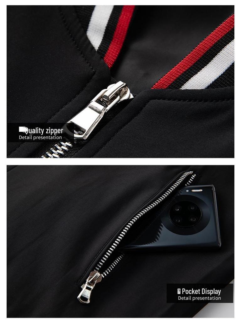 Men's European Style Loose Fit Embroidery Jacket, Plus Size, Spring/Autumn Casual Outerwear.