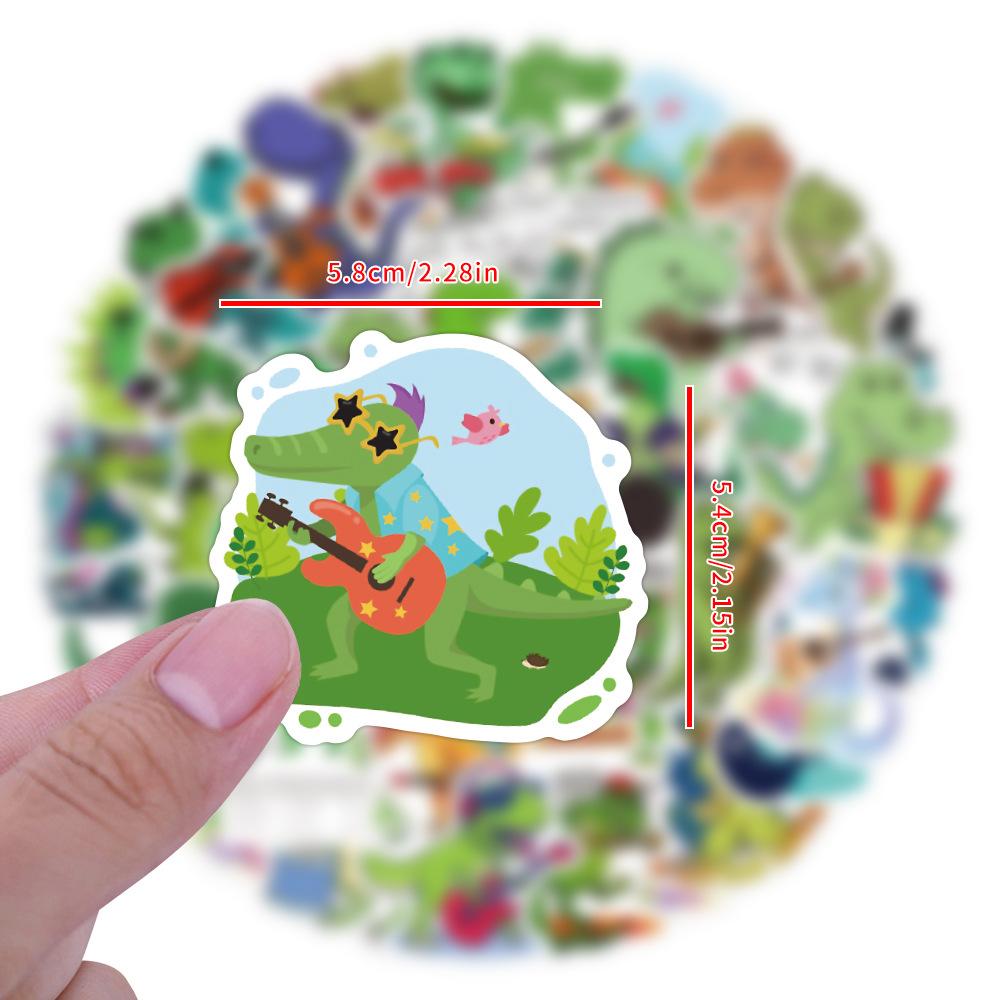 50 New Cartoon Dinosaur Band Graffiti Stickers DIY Laptop Skateboard Suitcase Waterproof Stickers