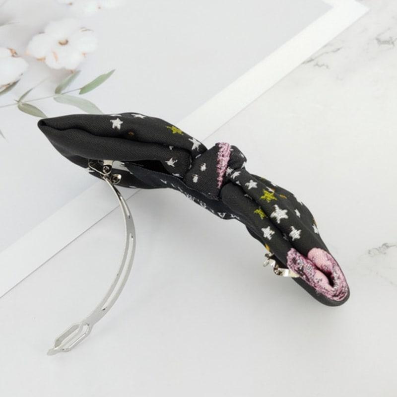 MAIA Milky Way Star Jacquard Hair Ribbon Pin - Pink