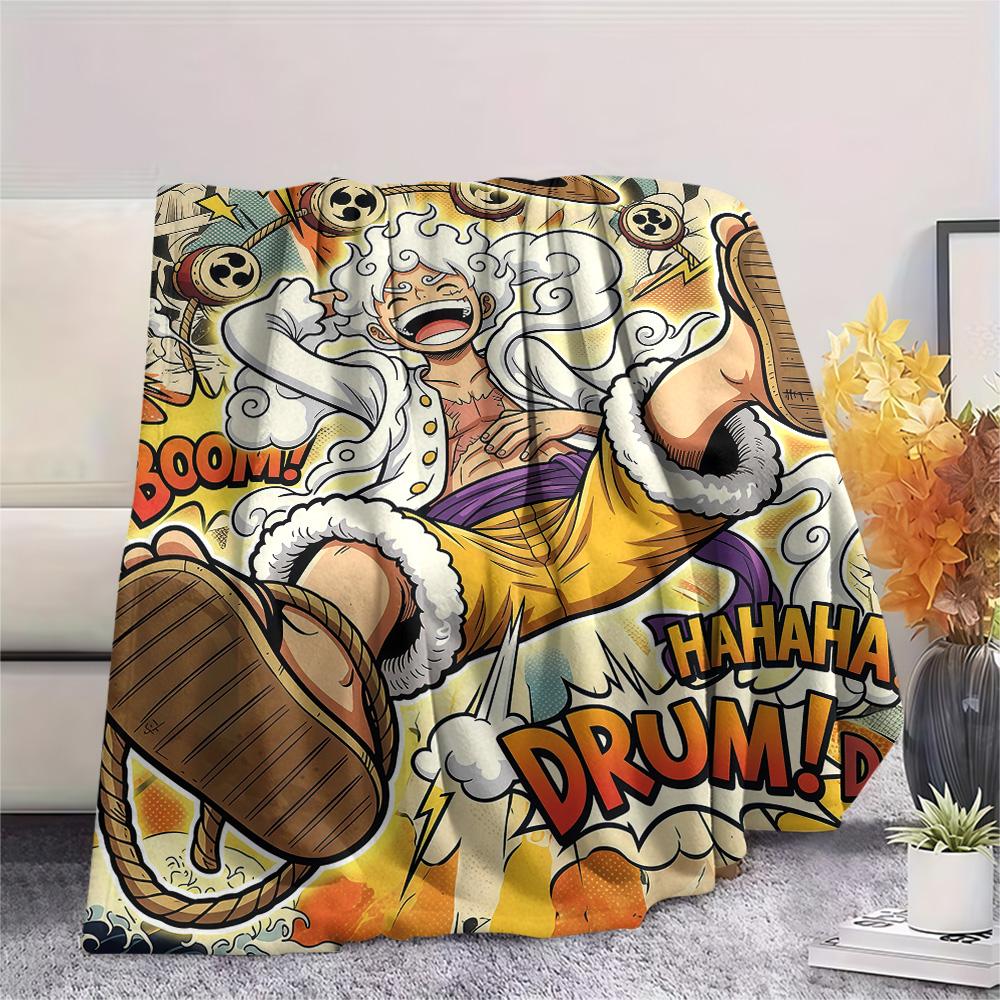 One Piece Luffy Gear 5 Collection flannel blanket, cozy flannel for sofa and bed, perfect gift choice
