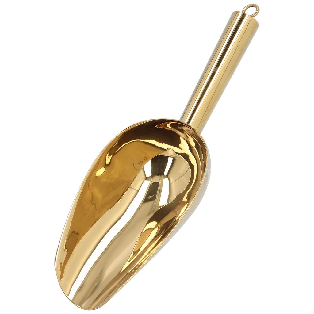 Ice Scooper Stainless Steel U Shaped Sturdy Food Grade Ice Bucket Scoop for Home Hotel Restaurant Gold