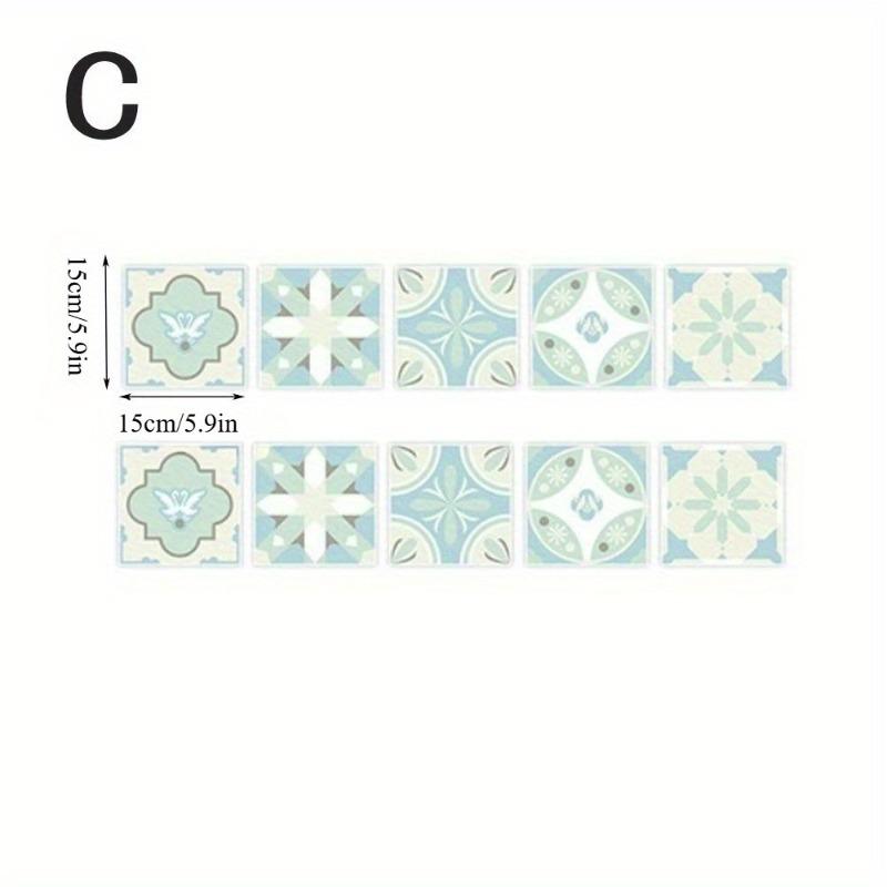 Vintage Self-Adhesive Waterproof Wall Sticker Set for Bathroom Kitchen TV Background Moisture-Proof Tile Decal Home Decor
