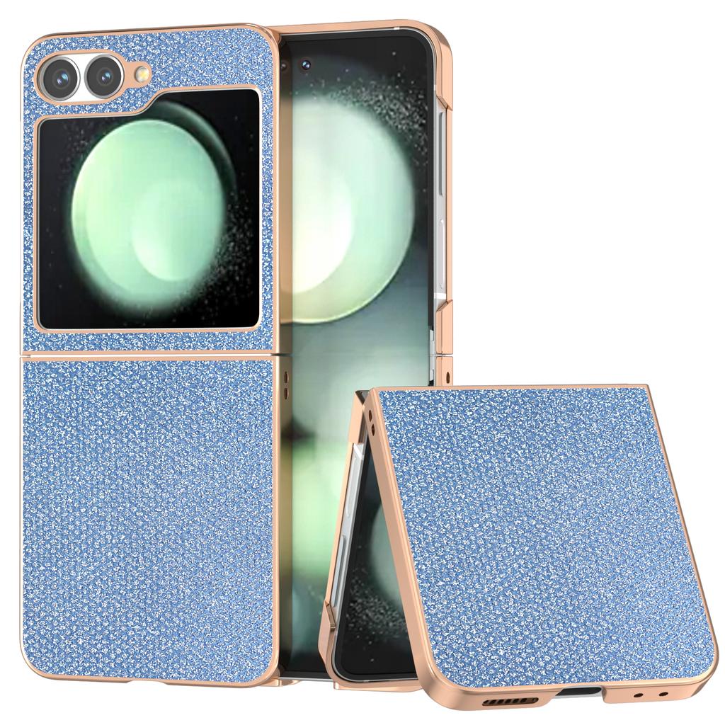 For Samsung Galaxy Z Flip7 FE 5G/Z Flip6 5G Case Rhinestone Texture PU+TPU Phone Cover Electroplating Edge