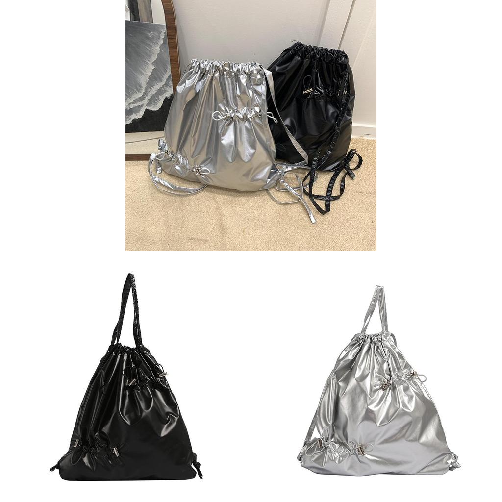 Pu Satin Drawstring Ladies Bag With Drawstring Design For Daily Use