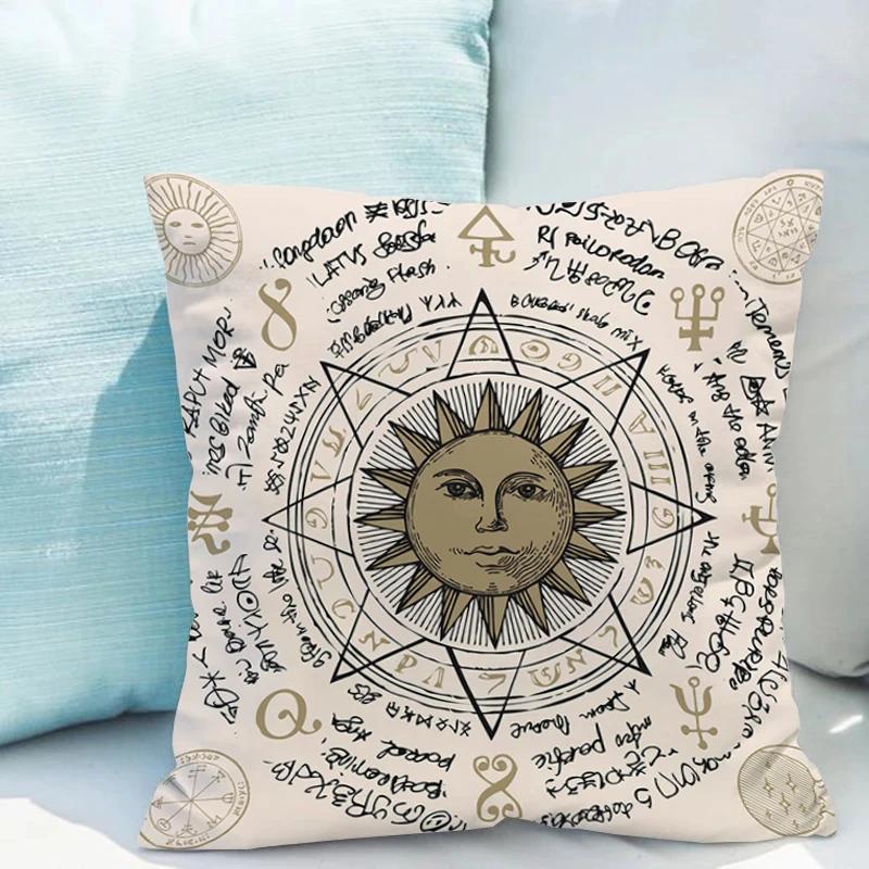 Tarot Sun And Moon Cushions Double-Sided Printing Pillows Decorative For Bed Of Modern Sofa Pillow Cover Decoration Living Room