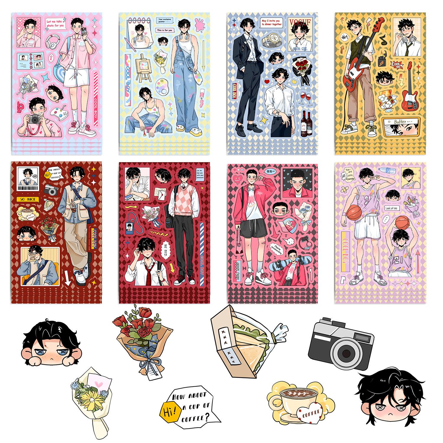 

8 Головоломка Игрушка Наряд Американского Подростка Наклейки Мультяшные Наклейки Рукоделие Водонепроницаемые Декоративные Наклейки