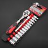 1/4-Inch Ratchet Socket Wrench Set Drive Socket Set with 13 Sockets 4-14mm & 2 Way Quick Released Ratchet Handlle 15 Pcs