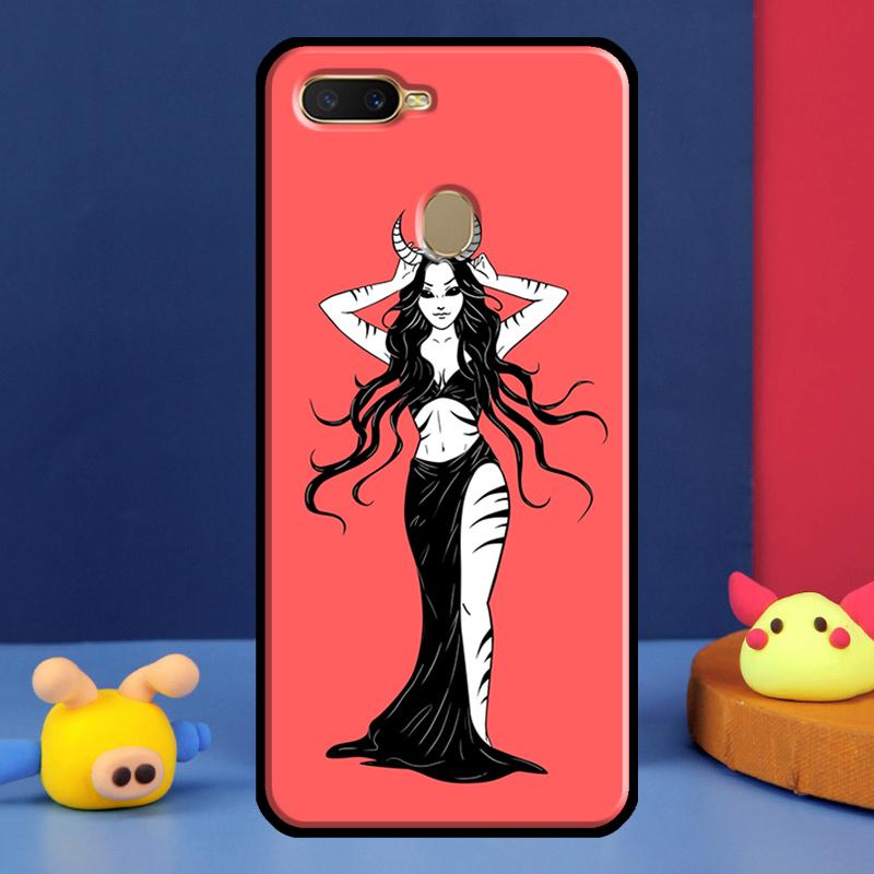 Custodia Devil Girl Donna Per Oppo A16 A76 A96 A58 A78 A98 A5 A9 A91 A15 A17 A77 A52 A72 A74 A94 A54S A57S Cover