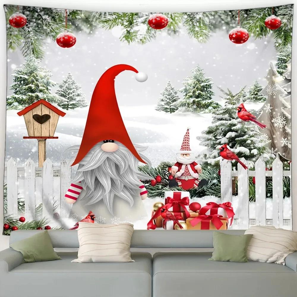 Christmas Tree Snowman Tapestry Bedroom Living Room Home Christmas Decoration Tapestry