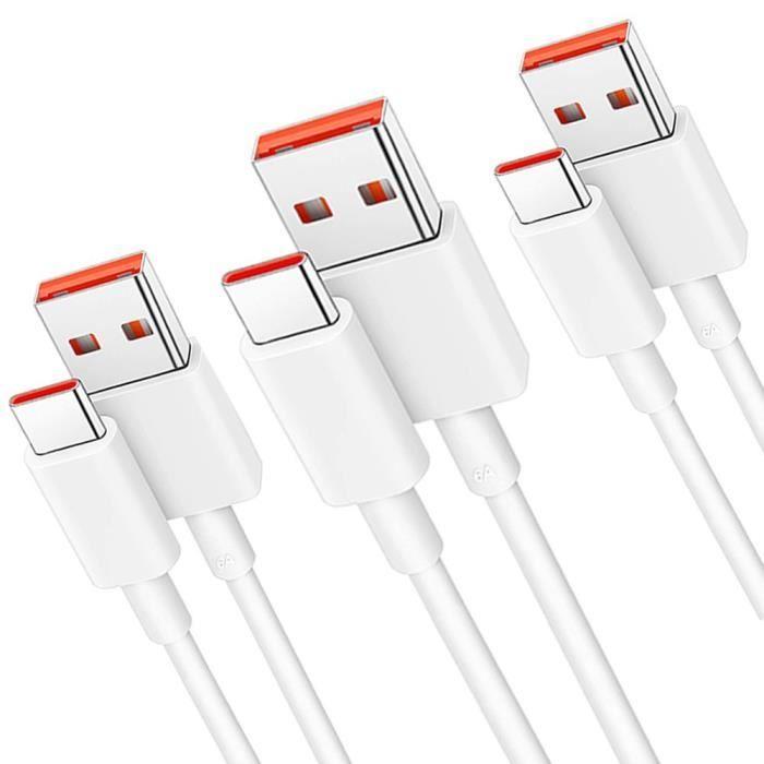 3x Rychlý USB-C kabel 6A pro Xiaomi 15, 14, 14 Pro, 13T, 13, 12T Pro, Redmi 15C 14C, Redmi Note 15, Note 13, Note 12 4G-5G