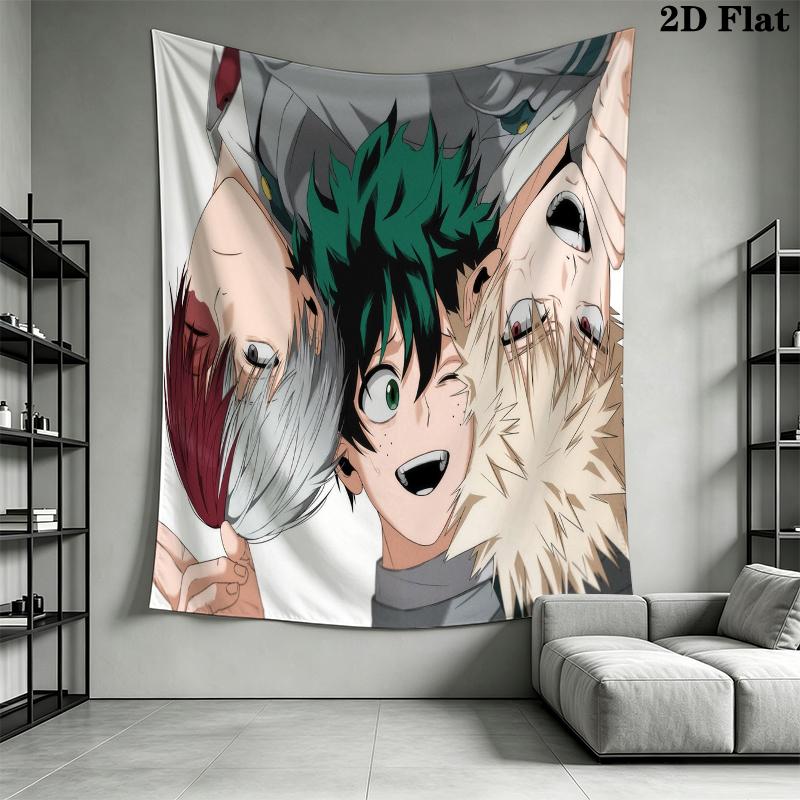 My Hero Academia Wall Tapestry Aesthetic Wall Hanging Printed Fabric Blanket Decorative Tapestries for Bedroom Living Room Home Decor